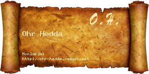 Ohr Hedda névjegykártya